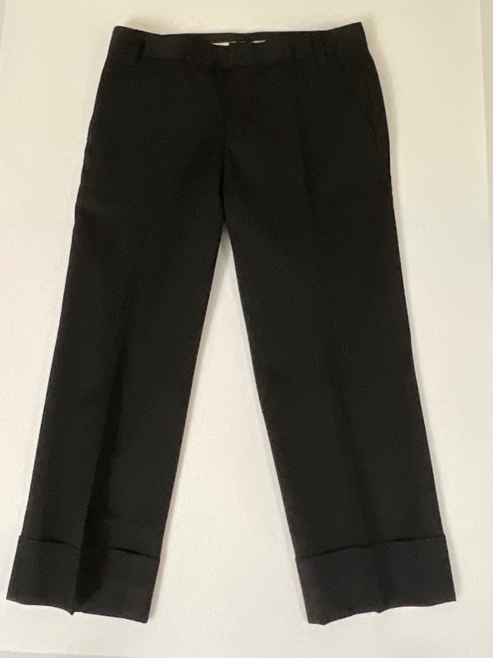 Banana Republic “Martin Fit” Cropped Wide Leg Cuffed Trousers Size 0